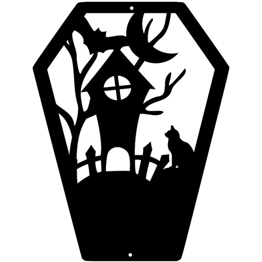 Halloween Coffin With Scary House - MAIKERU STUDIO