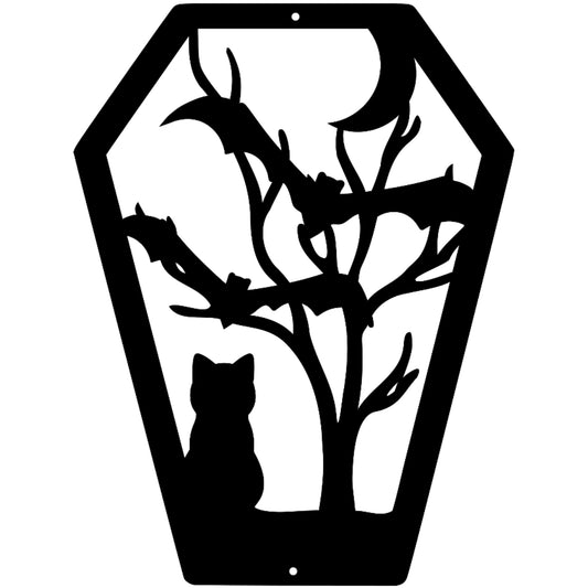 Halloween Coffin With Black Cat - MAIKERU STUDIO