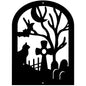 Halloween Gravestone With Cat And Graveyard - MAIKERU STUDIO