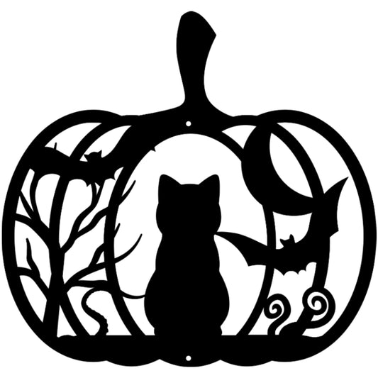 Halloween Pumpkin With Black Cat - MAIKERU STUDIO