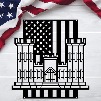 U.S. Army Corps of Engineers Corps Castle | American Flag Tribute - MAIKERU STUDIO