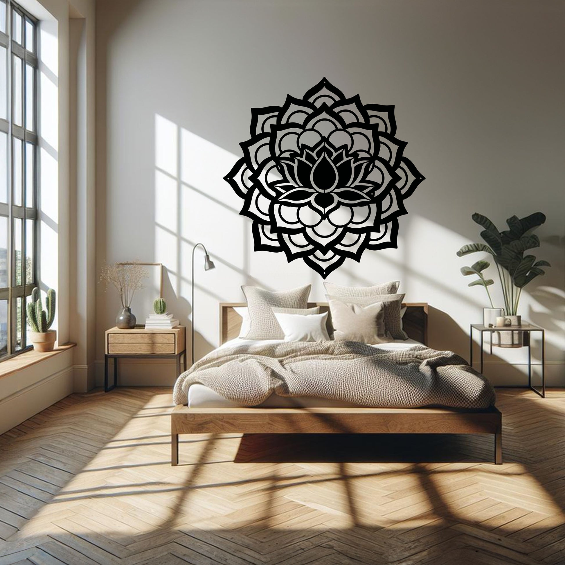 Mandala Lotus Flower Metal Wall Art - MAIKERU STUDIO