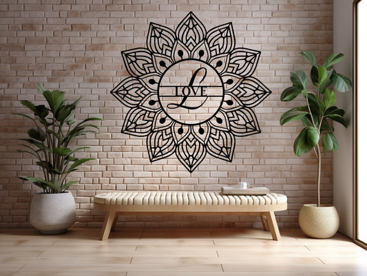Mandala Love Metal Wall Art - MAIKERU STUDIO