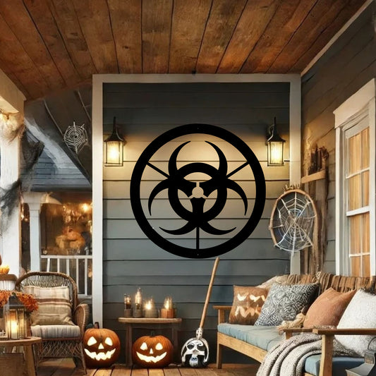 Biohazard Metal Wall Art | Halloween Zombie & Haunted Lab Decor - MAIKERU STUDIO