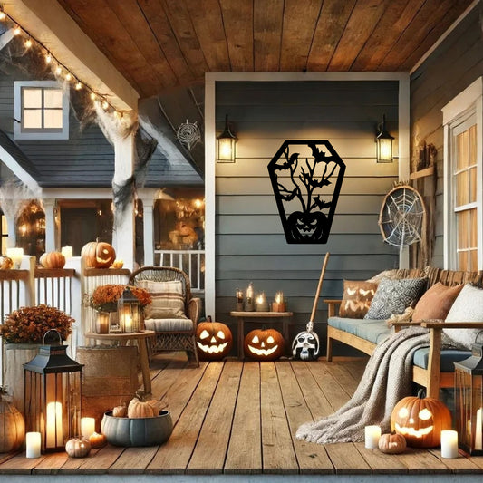 Halloween coffin with Scary Pumpkin - MAIKERU STUDIO