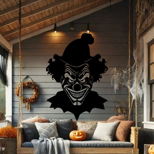 Creepy Clown Metal Wall Art - Scary Halloween Decoration - MAIKERU STUDIO