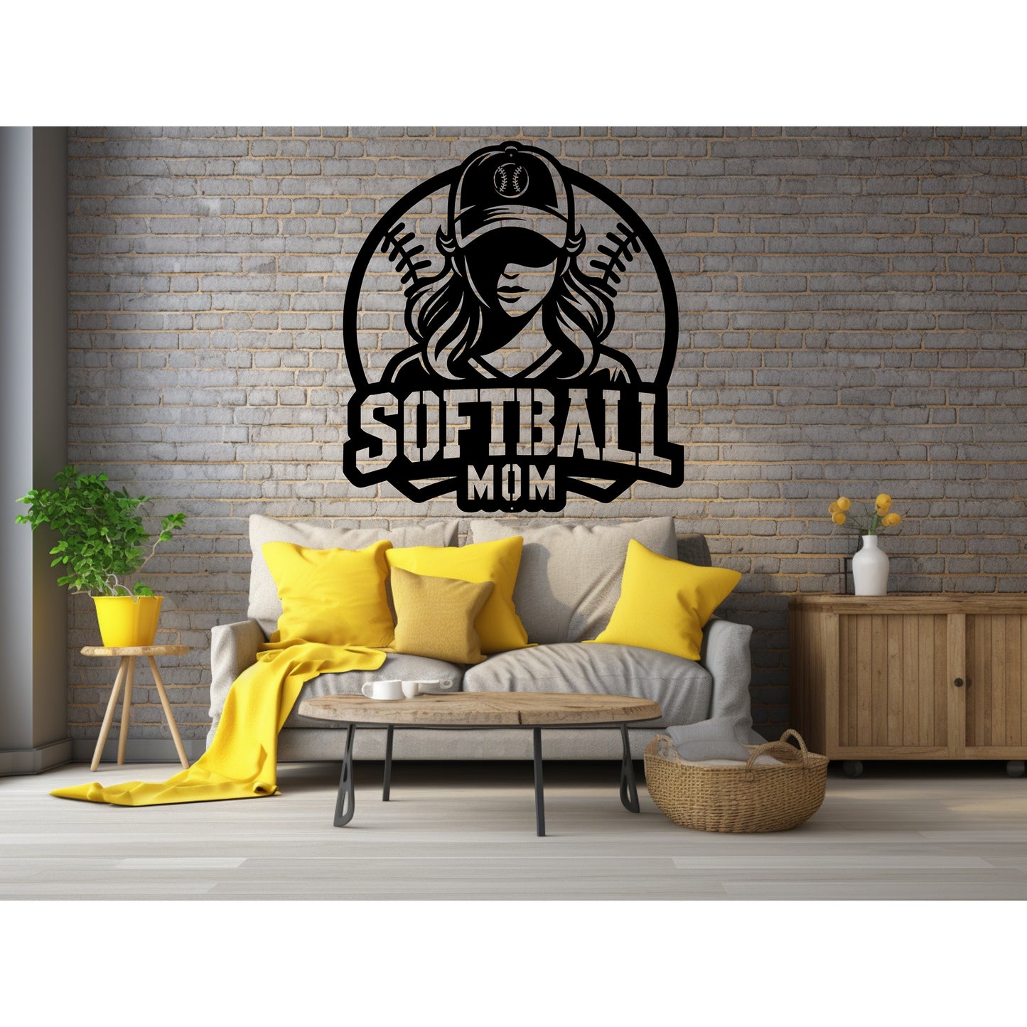 Softball Mom Metal Wall Art - MAIKERU STUDIO