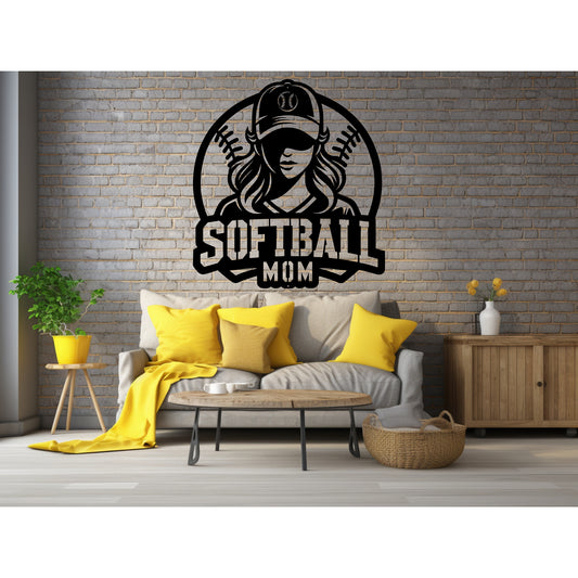 Softball Mom Metal Wall Art - MAIKERU STUDIO
