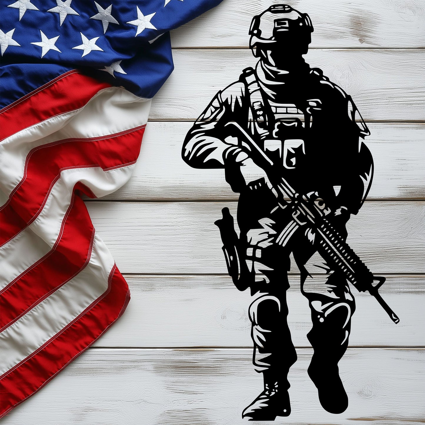 US Soldier Metal Wall Art - MAIKERU STUDIO