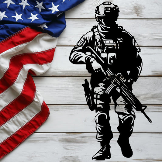 US Soldier Metal Wall Art - MAIKERU STUDIO