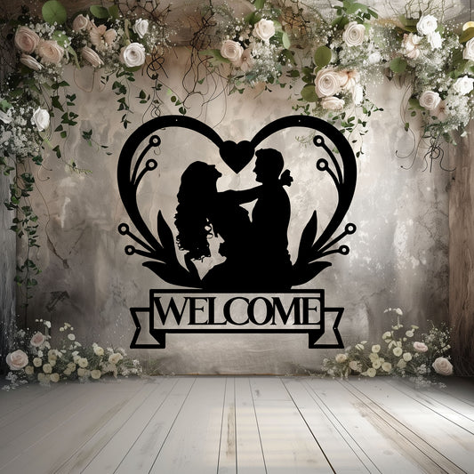 Welcome Wedding Heart Metal Wall Art - MAIKERU STUDIO