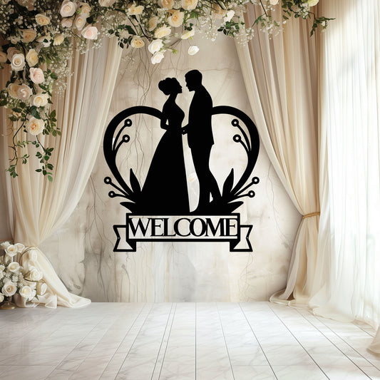 Welcome To Our Wedding Heart Metal Wall Art - MAIKERU STUDIO