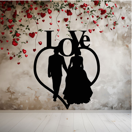 Love Wedding Heart Metal Wall Art - MAIKERU STUDIO