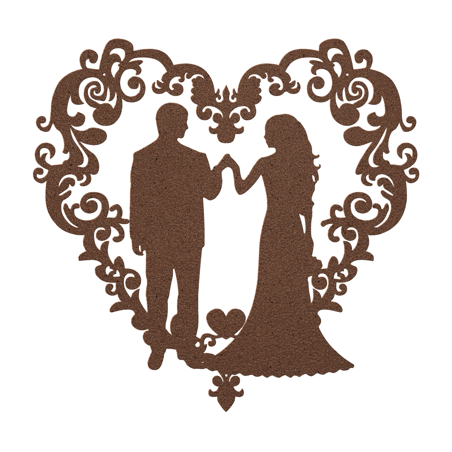 Elegant Wedding Heart Metal Wall Art - MAIKERU STUDIO