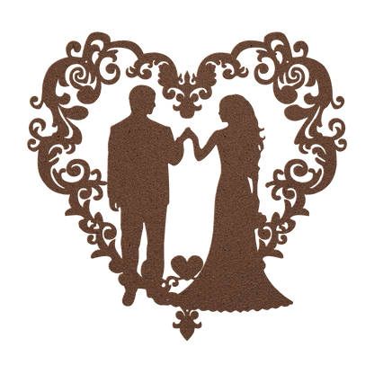 Elegant Wedding Heart Metal Wall Art - MAIKERU STUDIO