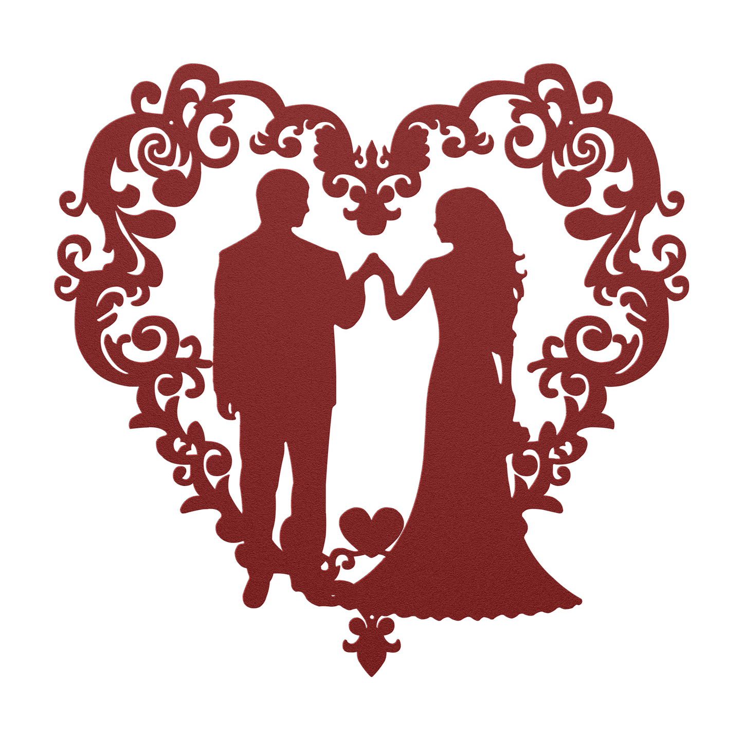 Elegant Wedding Heart Metal Wall Art | Classy Country Wedding Decor - MAIKERU STUDIO