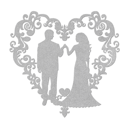 Elegant Wedding Heart Metal Wall Art - MAIKERU STUDIO
