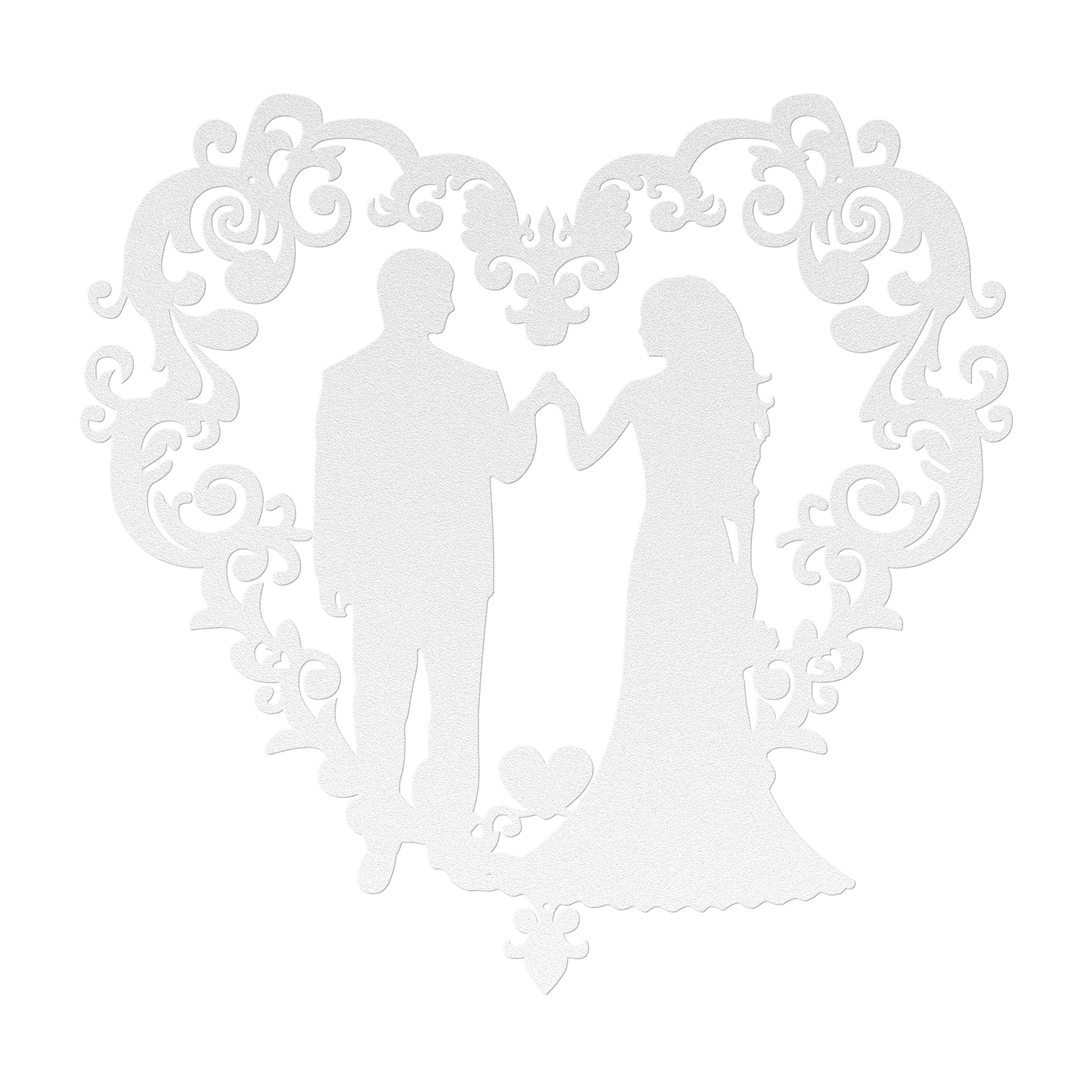 Elegant Wedding Heart Metal Wall Art - MAIKERU STUDIO